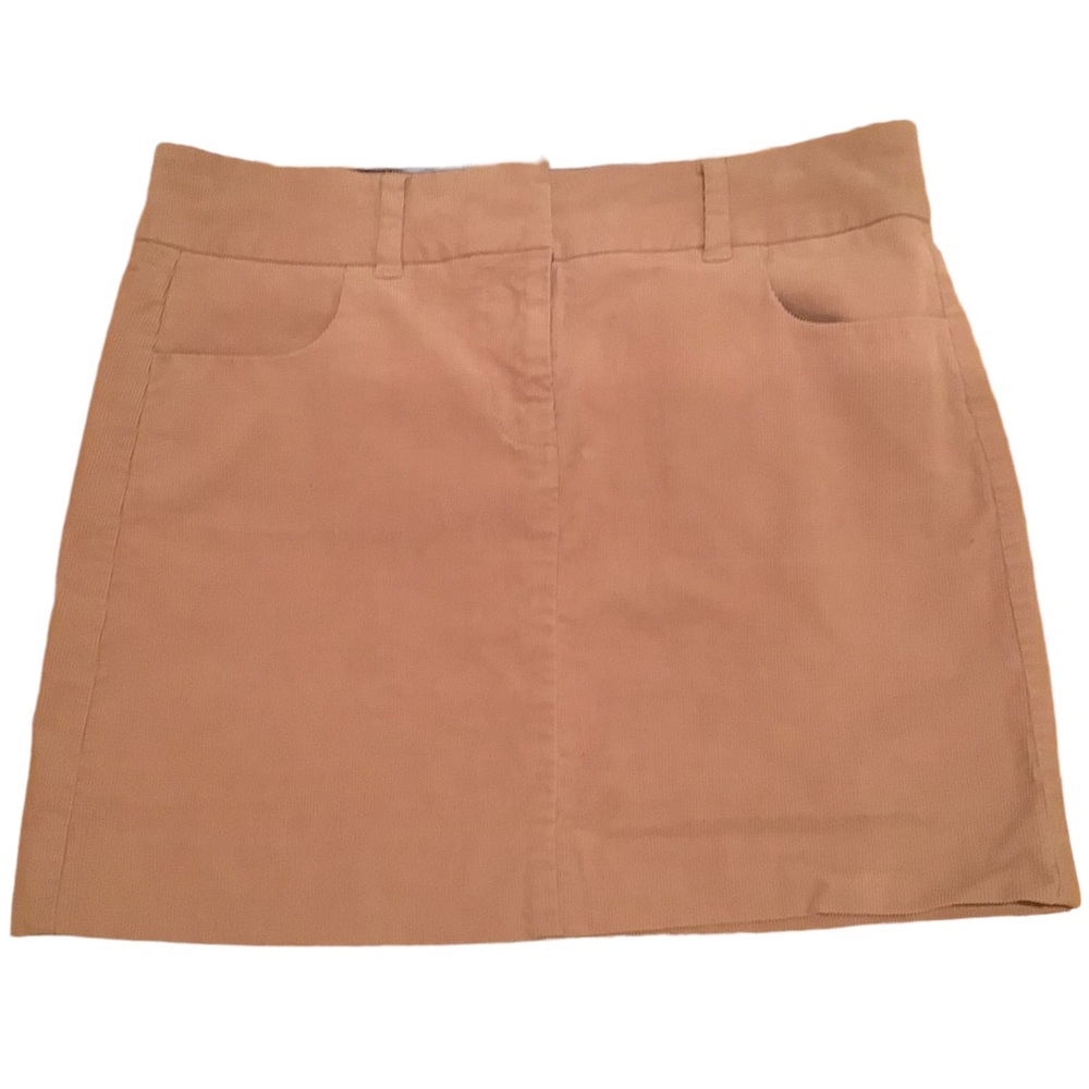 J Crew Vintage Mini Skirt Stretch Cotton Blend Corduroy Pink/Beige Size 6 EUC